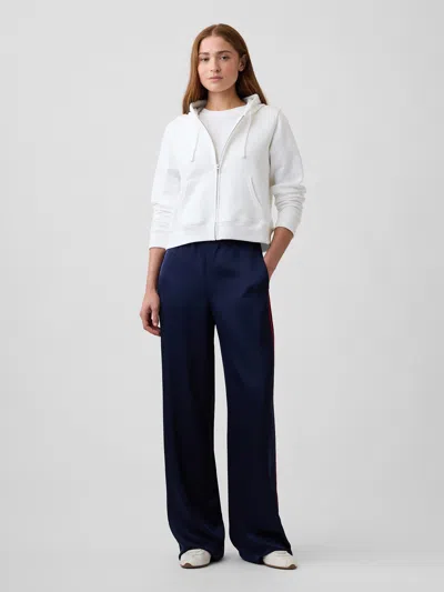 Gap Factory Satin Pull-on Track-stripe Pants In Navy Uniform