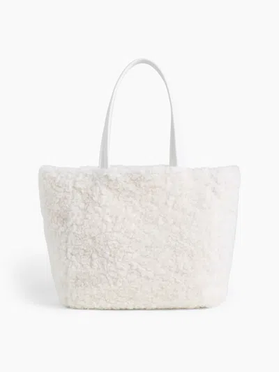 Gap Factory Sherpa Tote Bag In Natural