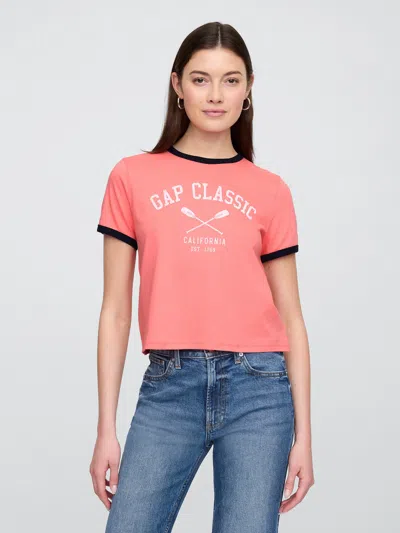 Gap Factory Shrunken Ringer Graphic T-shirt In Red