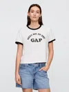 Gap Factory Shrunken Ringer Graphic T-shirt In White
