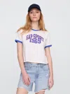Gap Factory Shrunken Ringer Graphic T-shirt In White