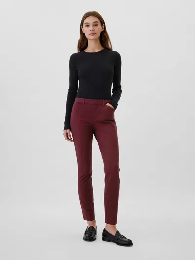 Gap Factory Skinny Ankle Pants In Bi-stretch In Burgundy Pinot Noir