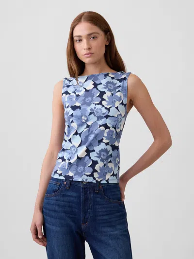 Gap Factory Sleeveless Boatneck Tank Top In Blue