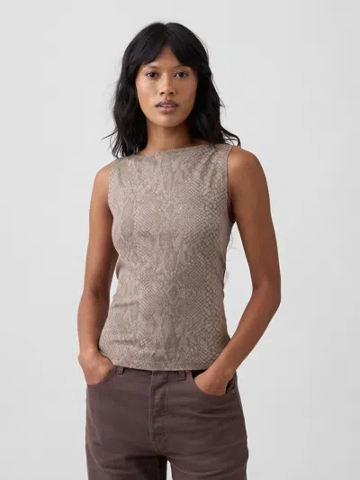 Gap Factory Sleeveless Boatneck Tank Top In Snakeskin