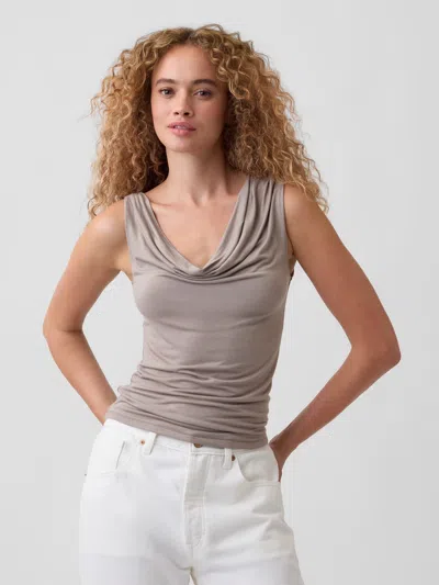 Gap Factory Sleeveless Cowl-neck Top In Neutral