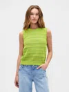 Gap Factory Sleeveless Mixed-stitch Sweater Tank Top In Green