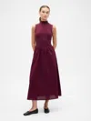 Gap Factory Sleeveless Mockneck Midi Dress In Red