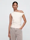 Gap Factory Sleeveless One-shoulder Top In Neutral