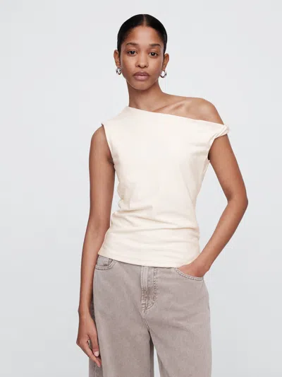 Gap Factory Sleeveless One-shoulder Top In Neutral