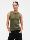 Gap Factory Sleeveless Pointelle Top In Green