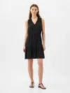 Gap Factory Sleeveless Splitneck Mini Dress In Black