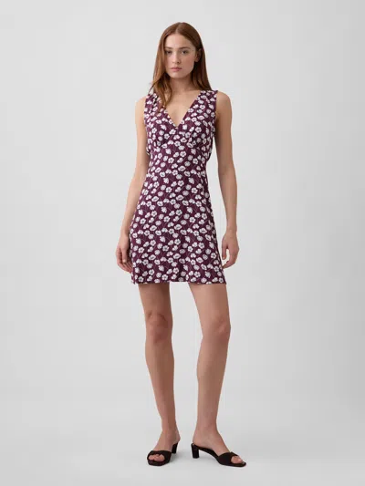 Gap Factory Sleeveless V-neck Mini Dress In Floral Print