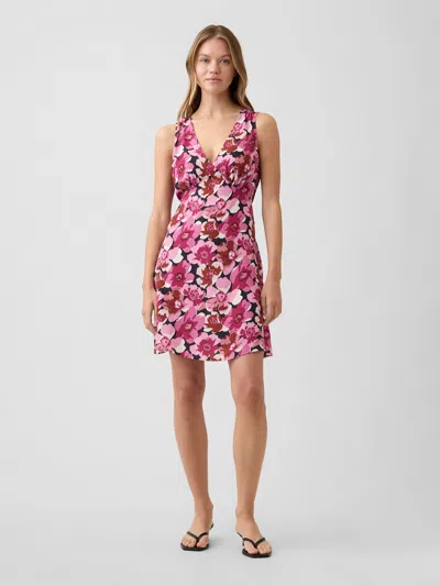 Gap Factory Sleeveless V-neck Mini Dress In Multi