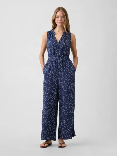 Gap Factory Sleeveless Wide-leg Jumpsuit In Blue