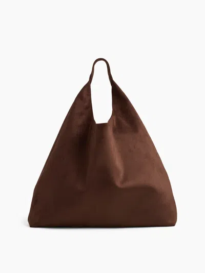 Gap Factory Slouchy Vegan-suede Tote Bag In Chocolate Cake