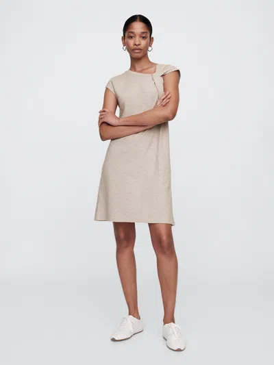 Gap Factory Slub Tie-sleeve Mini Dress In Neutral