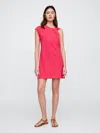 Gap Factory Slub Tie-sleeve Mini Dress In Pink