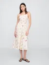 Gap Factory Smocked Dip-waist Midi Dress In Multi
