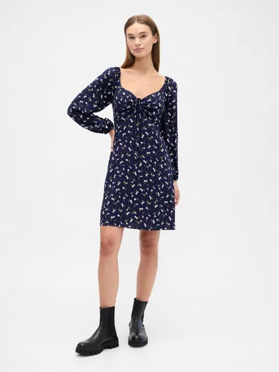 Gap Factory Smocked Print Mini Dress In Blue