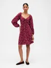 Gap Factory Smocked Print Mini Dress In Red
