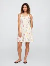 Gap Factory Smocked Tie-front Mini Dress In White