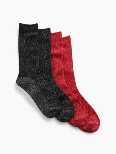 Gap Factory Sparkle Crew Socks (2-pack) In Modern Red