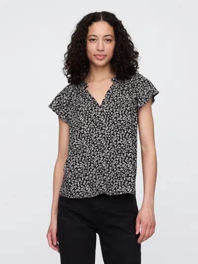 Gap Factory Splitneck Top In Black