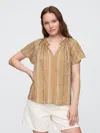 Gap Factory Splitneck Top In Brown