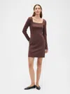 Gap Factory Squareneck Mini Dress In Brown