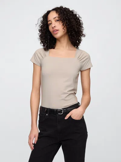Gap Factory Squareneck T-shirt In Neutral