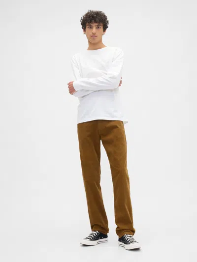 Gap Factory Straight Corduroy Pants In Brown