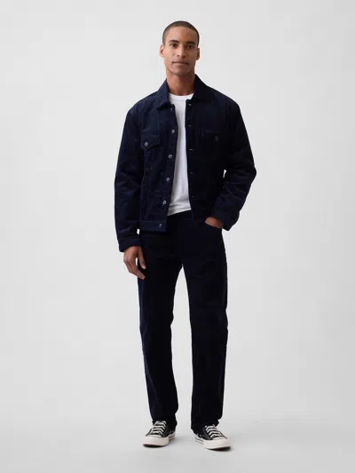 Gap Factory Straight Corduroy Pants In New Classic Navy Blue