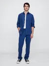Gap Factory Straight Linen-blend Pants In Blue