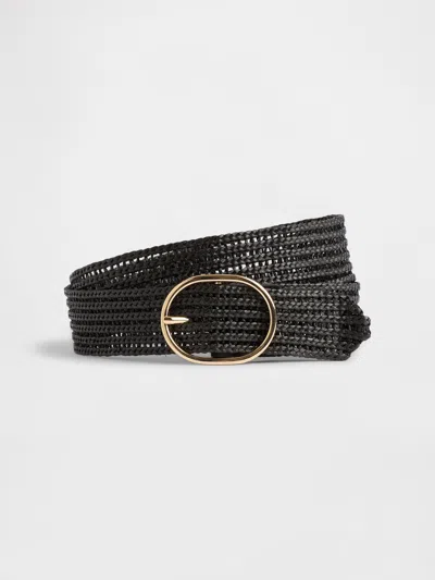 Gap Factory Straw Belt In Black