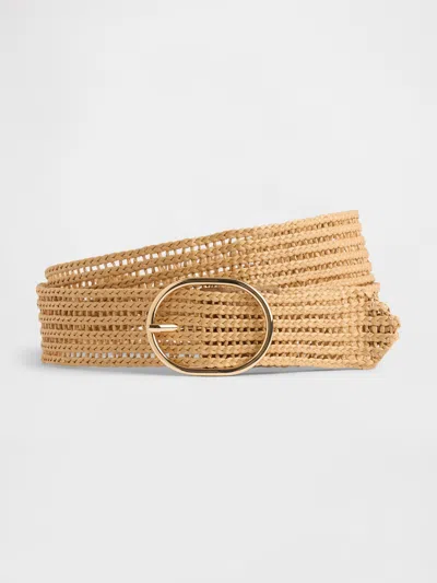 Gap Factory Straw Belt In Brown