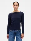 Gap Factory Stretch Jersey Boatneck T-shirt In Blue