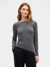 Gap Factory Stretch Jersey Boatneck T-shirt In Gray