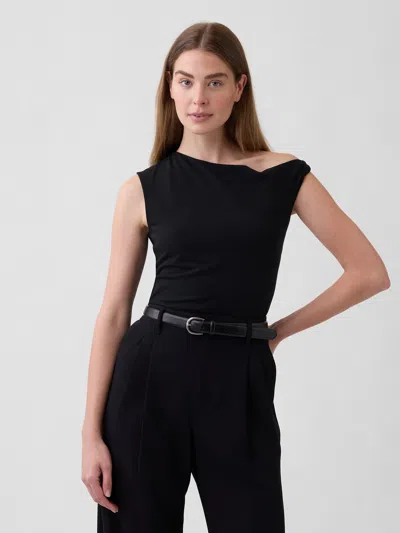 Gap Factory Stretch Jersey One-shoulder Top In Black