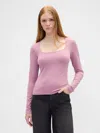 Gap Factory Stretch Jersey Scoopneck Top In Pink