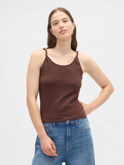 Gap Factory Stretch Jersey Twist Tank Top In Brown