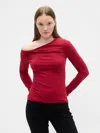 Gap Factory Stretch One-shoulder Top In Red