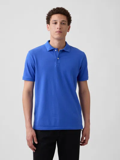 Gap Factory Stretch Pique Polo Shirt Shirt In Blue