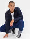 Gap Factory Stretch Poplin Shirt In Slim Fit In Blue