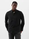 Gap Factory Stretch Poplin Shirt In Standard Fit In Black