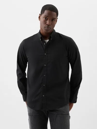 Gap Factory Stretch Poplin Shirt In Standard Fit In Black