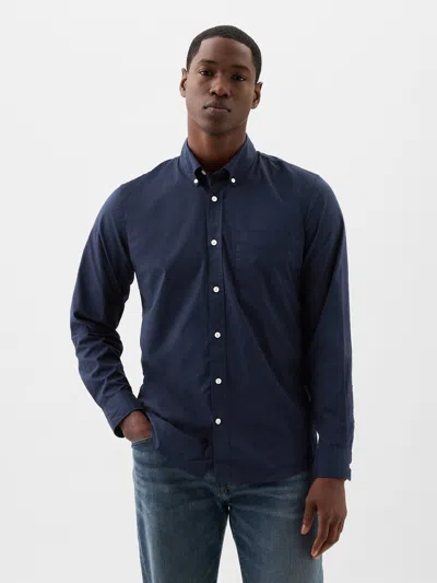 Gap Factory Stretch Poplin Shirt In Standard Fit In Blue