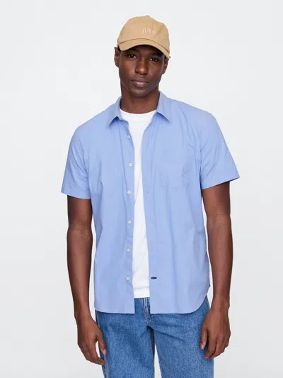 Gap Factory Stretch Poplin Shirt In Standard Fit In Blue