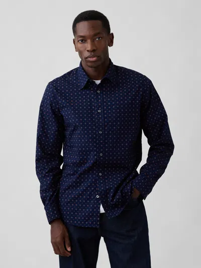 Gap Factory Stretch Poplin Shirt In Standard Fit In Blue