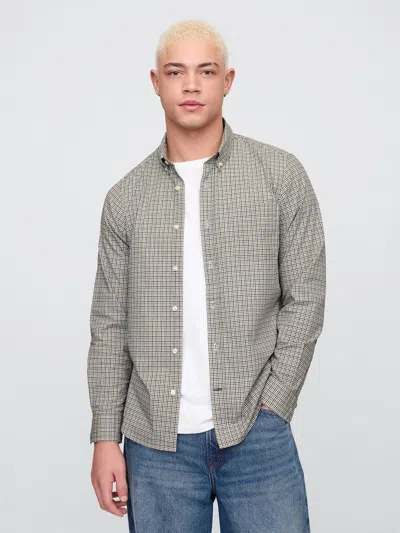 Gap Factory Stretch Poplin Shirt In Standard Fit In Gray