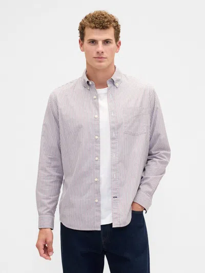 Gap Factory Stretch Poplin Shirt In Standard Fit In Gray